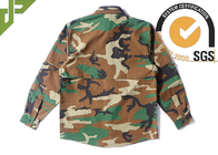 Woodland Camo Tactical Combat Shirt With Hidden Pencil Pockets Long Sleeve