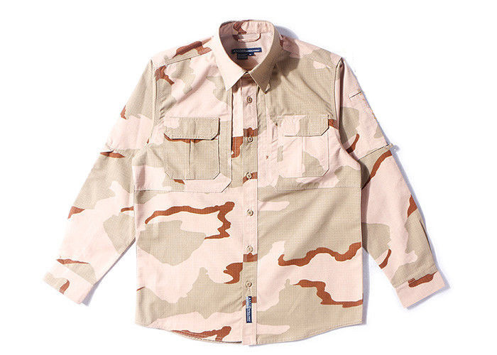 3 Color Desert Combat Tactical Shirt , Woodland Digital Law Enforcement Shirts