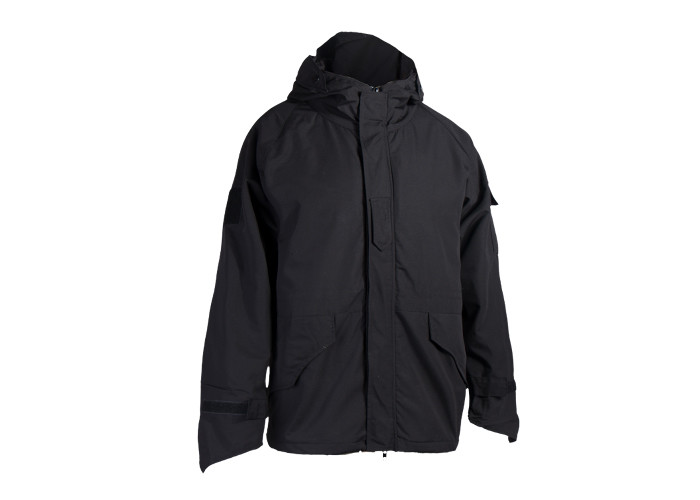 Black Color Tactical Winter Jacket 65% Ppolyester 35% Softshell Jacket And Waterproof Jacket