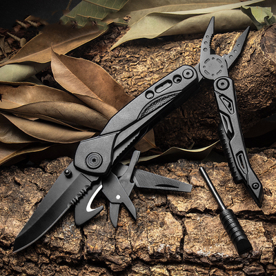 Multifunctional Combination Cutting Plier Black Stainless Steel