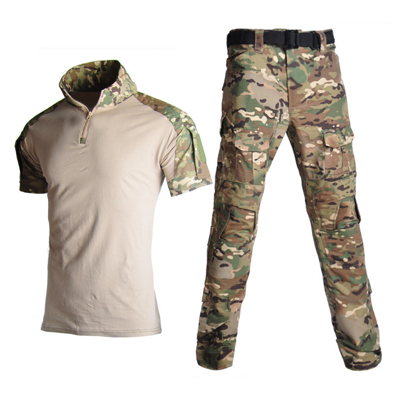 Camouflage Short-Sleeved Frog Suit Set Without Protective Gear